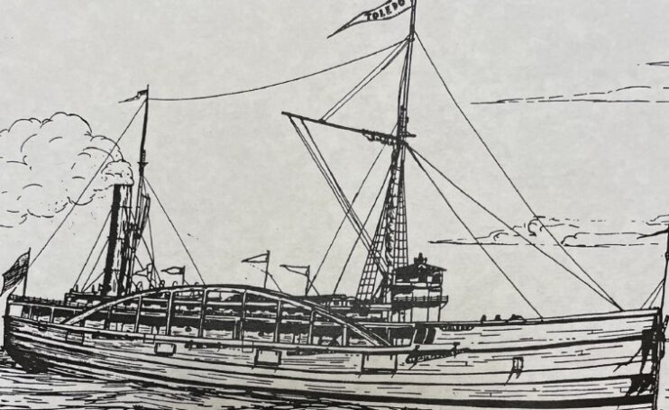 A drawing of the SS Toledo.