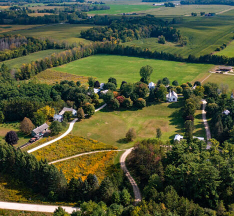 Aerial view of the Manitowoc countryside.